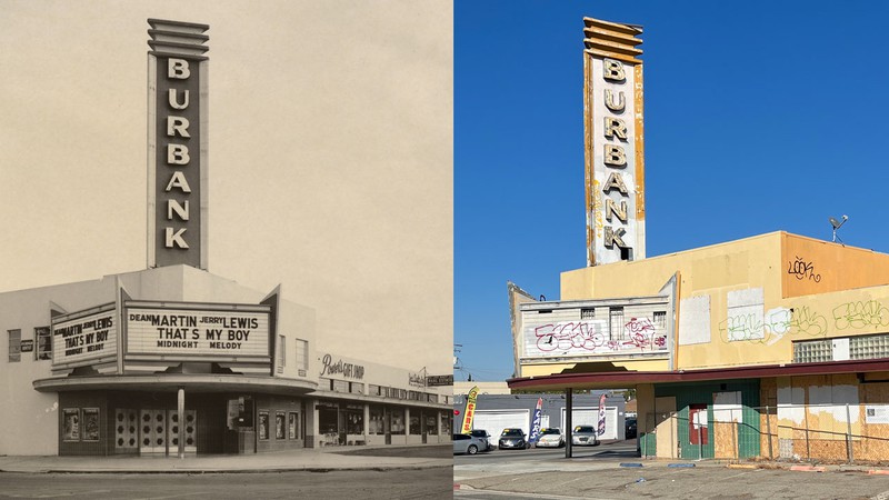 The Burbank Theater, built in 1949, is for sale again after restoration plans stalled. A neighborhood coalition is seeking city landmark status to prevent its demolition.