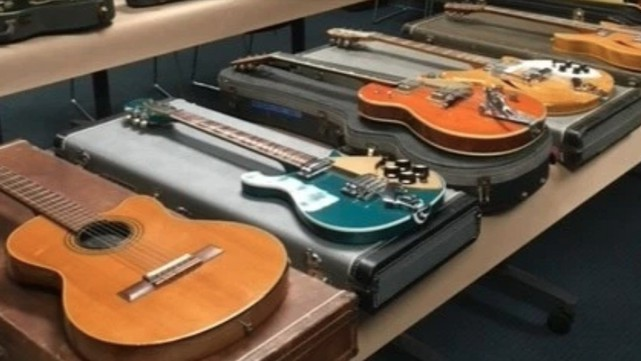 The guitars were from a single $2 million heist in Southern California.