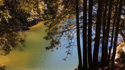 Image caption: Loch Lomond, currently at 60 percent capacity, supplies Santa Cruz County with most of its water.