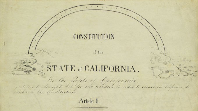 Image caption: The California Constitution, as it looked in 1849.
