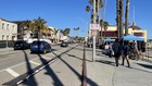 Once you cross the traffic circle intersection of  West Cliff Drive, Front Street and Beach Street, the sidewalk and bike path heading east takes you past the Boardwalk to the bridge over the San Lorenzo River.
There is a bike lane adjacent to the sidewalk, separated from automobile traffic by rubber curbs and a painted buffer.