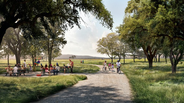 Rendering of a park/open space zone.