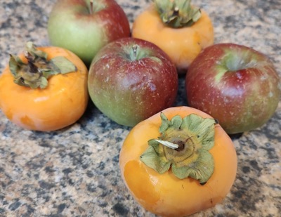 Apples and persimmons
