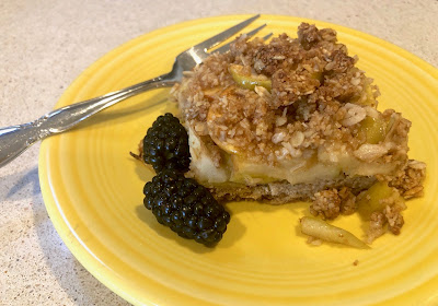 Apple crumble bar on plate