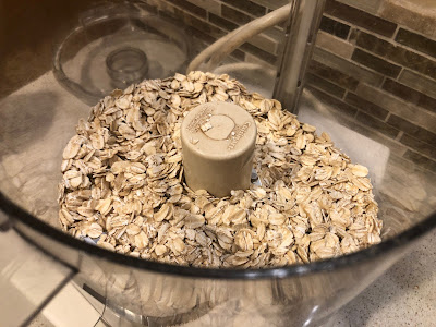 Rolled oats in food processor
