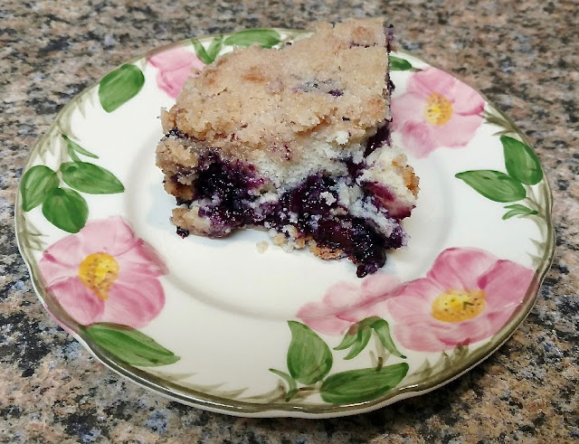 Slice of blueberry coffeecake