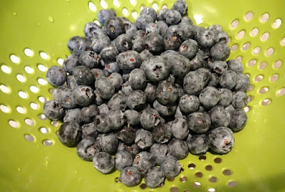 Blueberries in colander