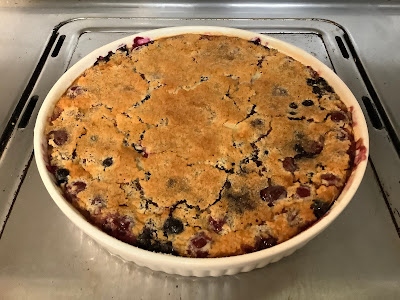 Bakes clafoutis in dish