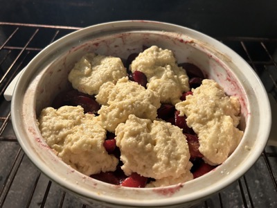 Cobbler in the oven