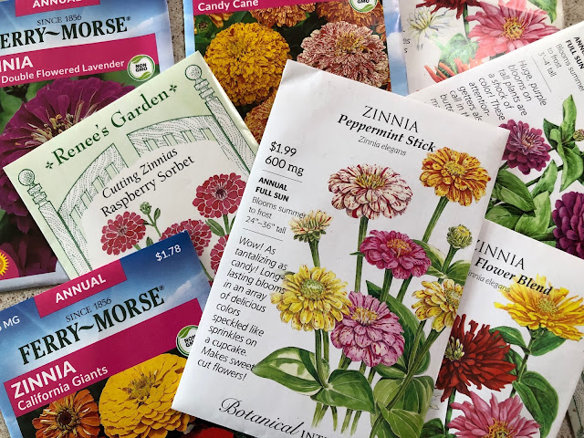 Zinnia seed packets