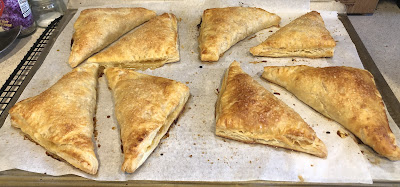 Pan of baked turnovers