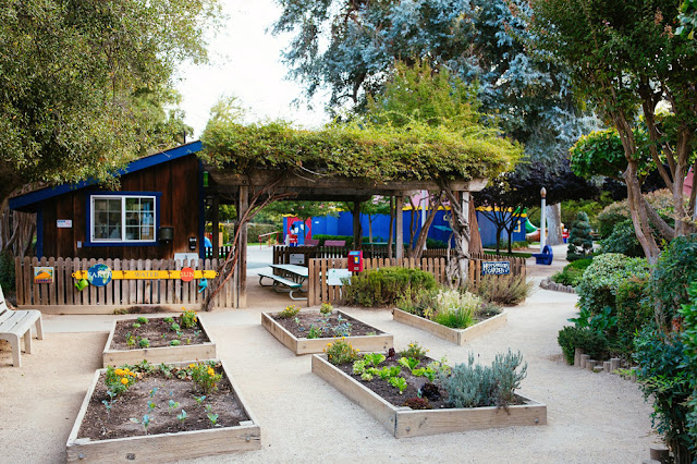 Raised bed gardens at Fairytale Town