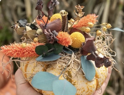 Pumpkin floral decoration