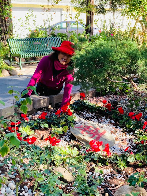 Woman in garden