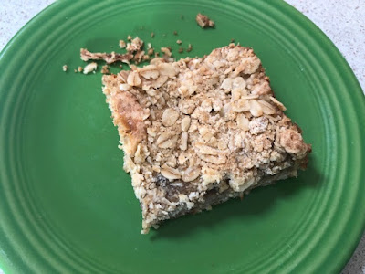 Square cookie on a green plate