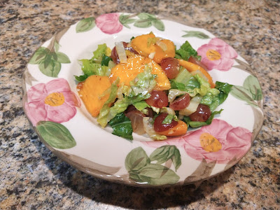 Purple and orange salad on a plate