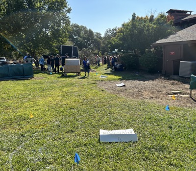 Loomis library lawn before removal