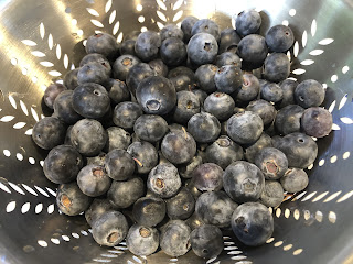 Blueberries in strainer