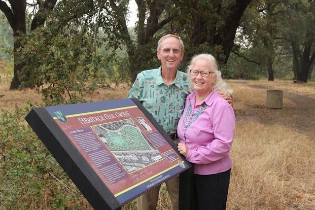 Ray and Judy Tretheway under oak trees