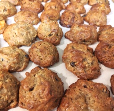 Baked cookies before icing