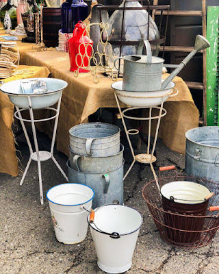 various buckets and containers