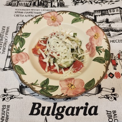 Salad on Bulgarian cloth