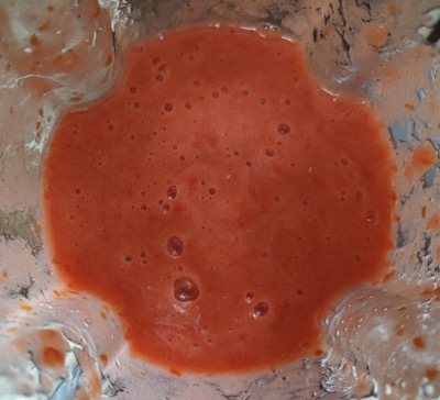 Tomato juice in a blender