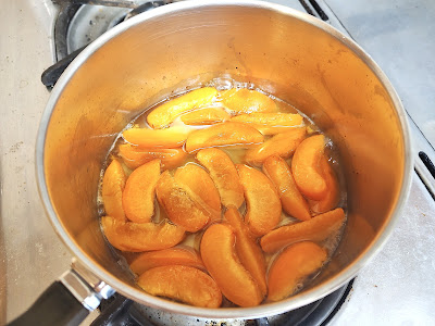 Apricots in pan