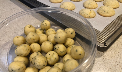 Baked cookies and dough to freeze