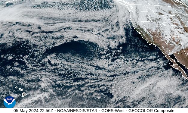 GEOColor Weather Satellite Image for Sacramento