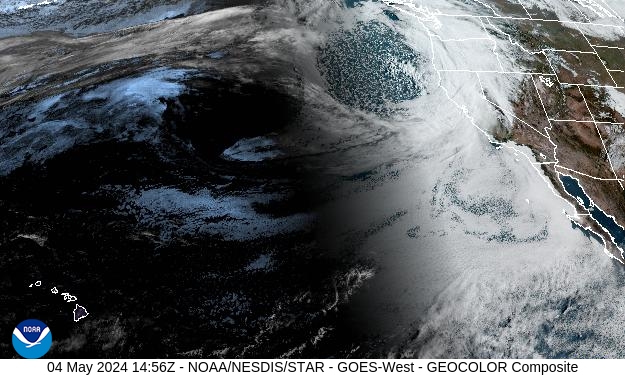 GEOColor Weather Satellite Image for Monterey