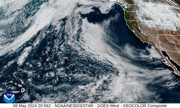 GEOColor Weather Satellite Image for Santa Cruz