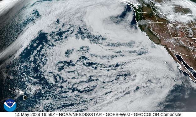 GEOColor Weather Satellite Image for San Benito