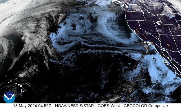 GEOColor Weather Satellite Image for Santa Clara