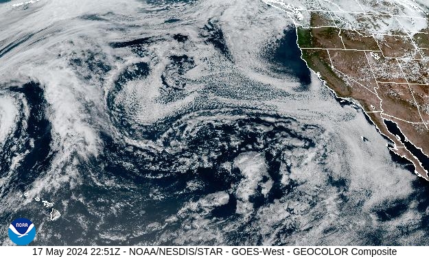 GEOColor Weather Satellite Image for San Joaquin