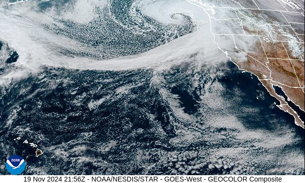 GEOColor Weather Satellite Image for Sacramento