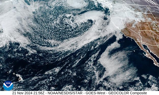 GEOColor Weather Satellite Image for San Joaquin