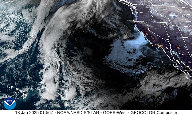 GEOColor Weather Satellite Image for Monterey