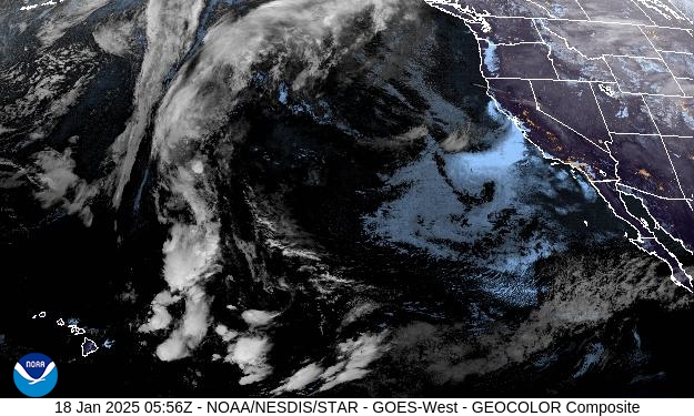 GEOColor Weather Satellite Image for San Joaquin