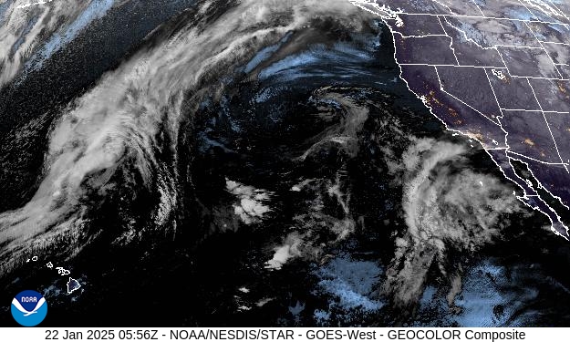 GEOColor Weather Satellite Image for Monterey