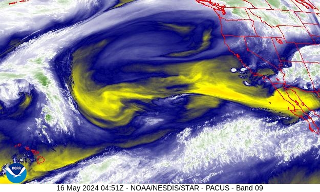 West Band 09 Weather Satellite Image for Santa Cruz