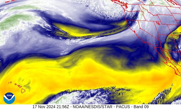 West Band 09 Weather Satellite Image for Tahoe Truckee