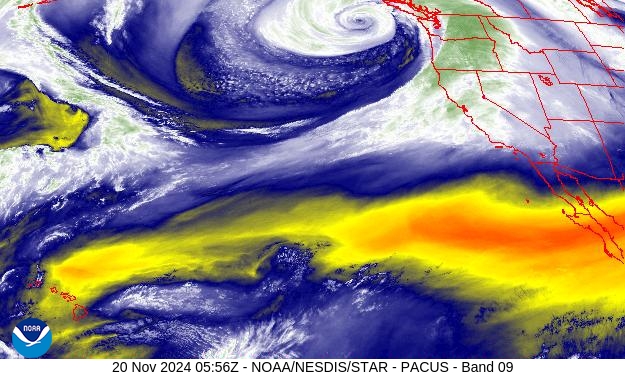 West Band 09 Weather Satellite Image for Santa Clara