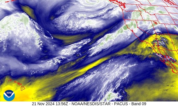 West Band 09 Weather Satellite Image for San Benito