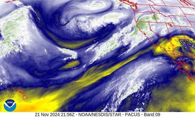 West Band 09 Weather Satellite Image for San Joaquin