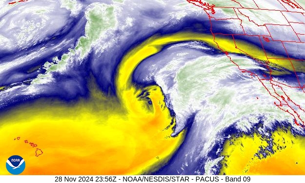 West Band 09 Weather Satellite Image for El Dorado