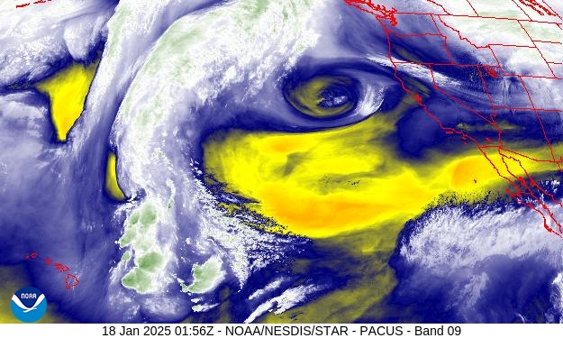 West Band 09 Weather Satellite Image for Monterey