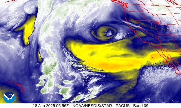 West Band 09 Weather Satellite Image for San Joaquin