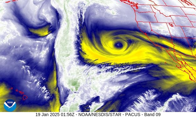 West Band 09 Weather Satellite Image for El Dorado