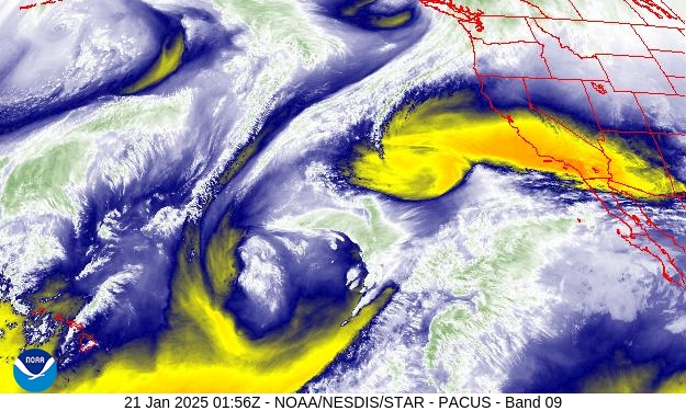 West Band 09 Weather Satellite Image for Nevada